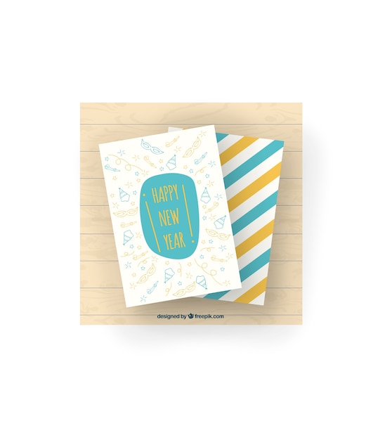 Free Vector | Hand drawn new year card