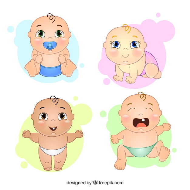 Free Vector | Hand drawn nice baby with different gestures