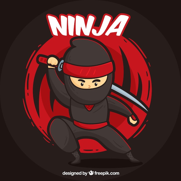 Download Premium Vector | Hand drawn ninja warrior background