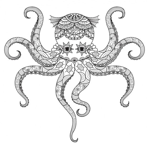Download Free Vector | Hand drawn octopus background