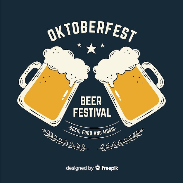 Free Vector | Hand drawn oktoberfest beer festival