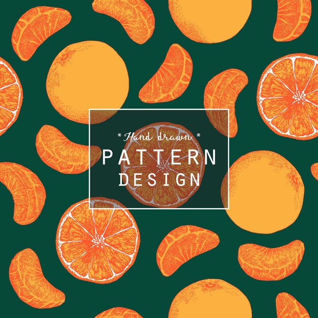 Hand drawn orange  pattern  background Vector Premium Download