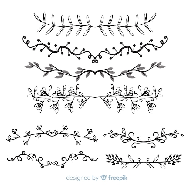 Free Vector | Hand drawn ornament divider collection