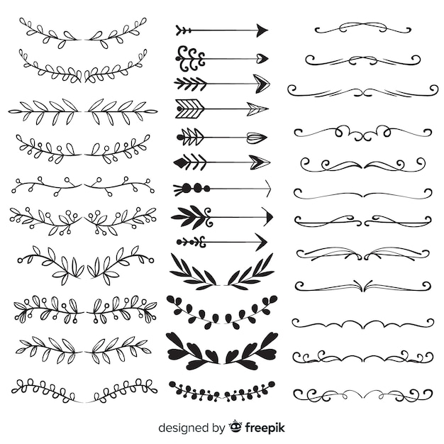 Hand drawn ornament divider collection Vector | Free Download