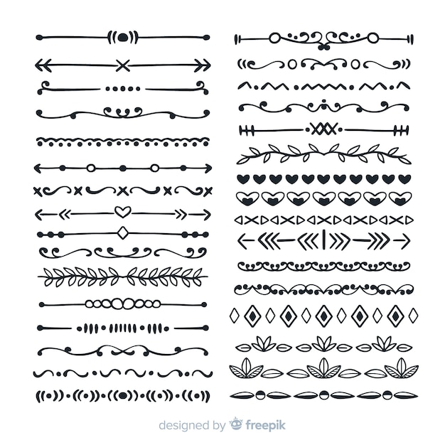 Free Vector | Hand drawn ornament divider collection