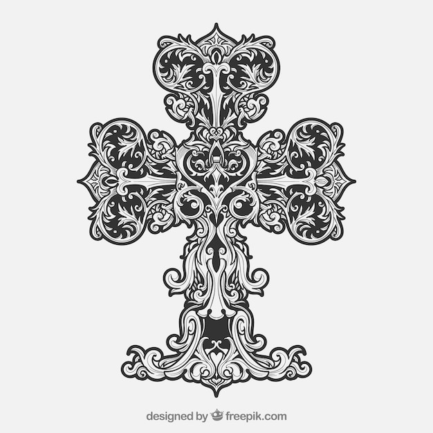 Free Vector | Hand drawn ornamental cross