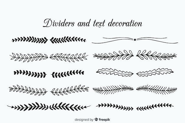 Hand Drawn Ornamental Divider Set Vector Free Download