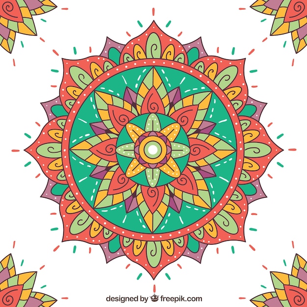 Download Hand drawn ornamental mandala background Vector | Free ...