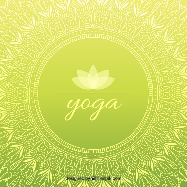 Premium Vector | Hand drawn ornamental yoga green background