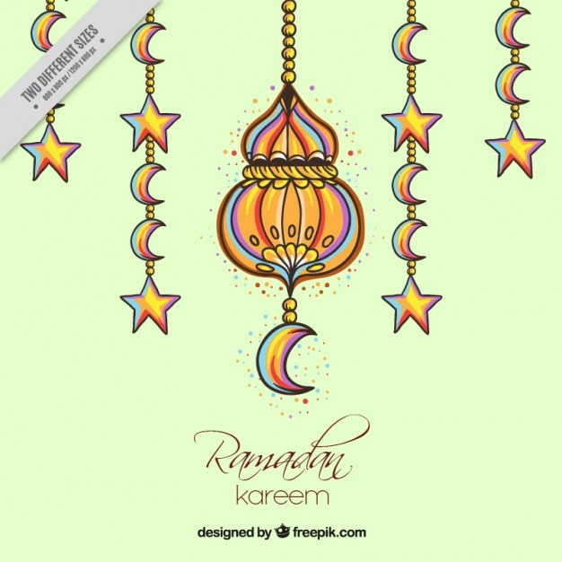 Free Vector | Hand drawn ornaments ramadan background