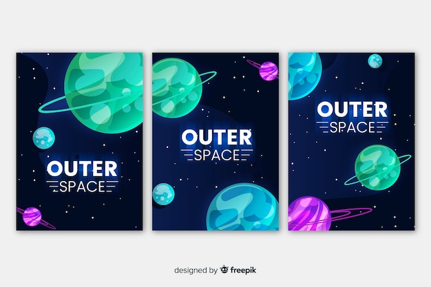 Free Vector | Hand drawn outer space banner