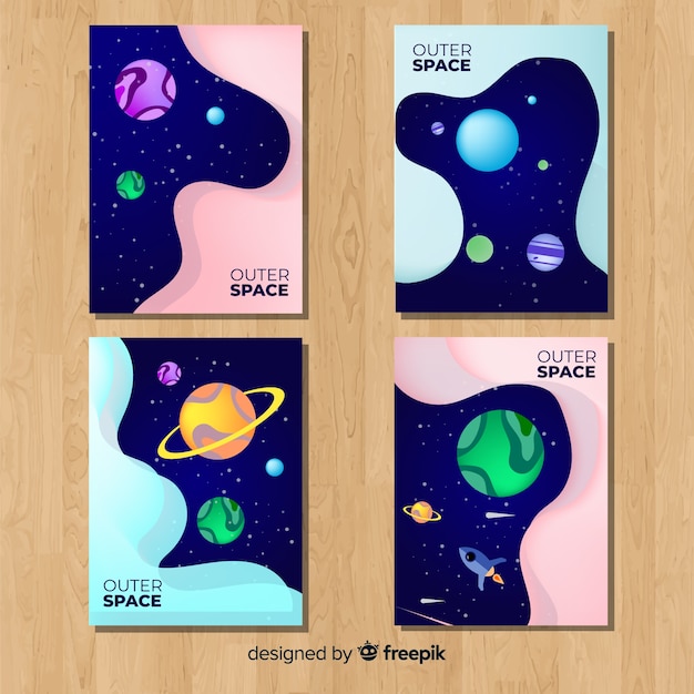 Hand drawn outer space poster Vector | Free Download