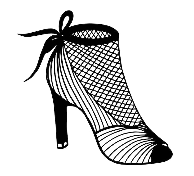 high heel shoe illustration digital download