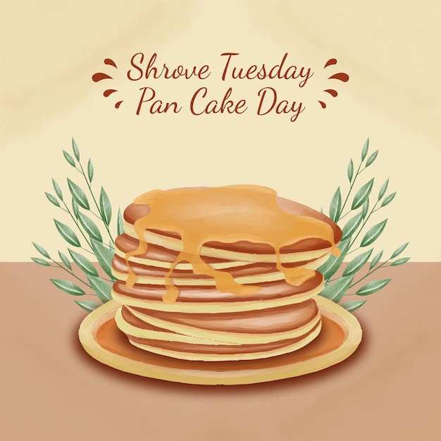 Premium Vector | Hand drawn pancake day shrove tuesday illustration