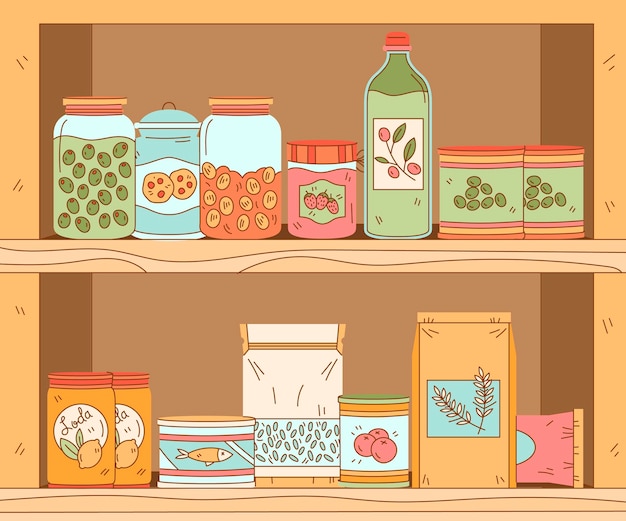 Free Vector Hand drawn pantry illustration