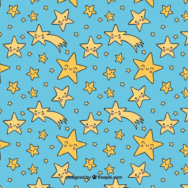 Hand drawn pattern with stars Free Vector Hand drawn pattern with stars Free Vector