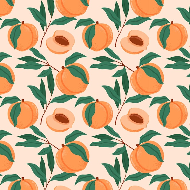 Free Vector | Hand drawn peach pattern design