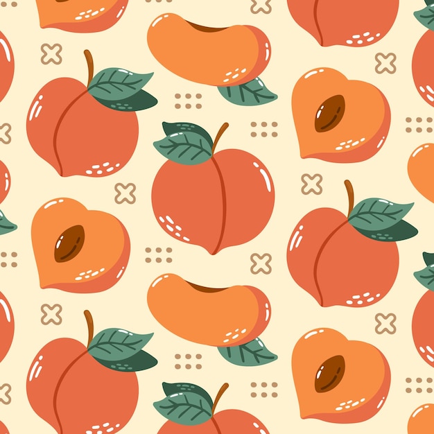 Free Vector | Hand drawn peach pattern design