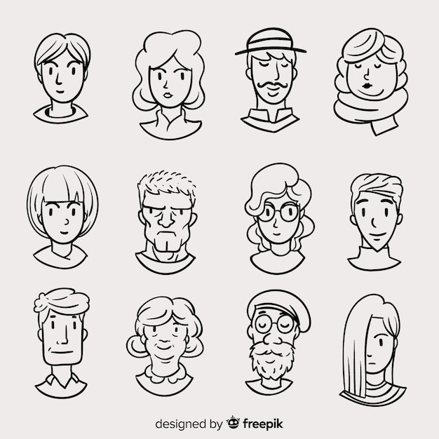 Download Free Vector | Hand drawn people avatar pack