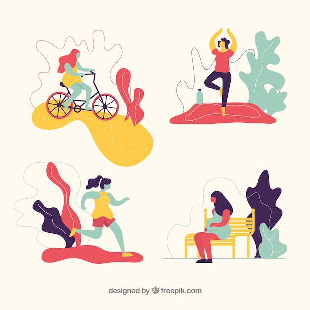 Free Vector | Hand drawn people doing outdoor activities