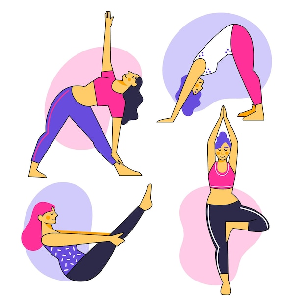 Free Vector | Hand drawn people doing yoga