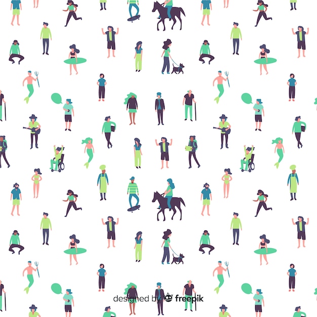 Free Vector | Hand drawn people pattern background