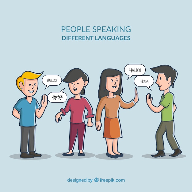 Free Vector Hand drawn people speaking different languages