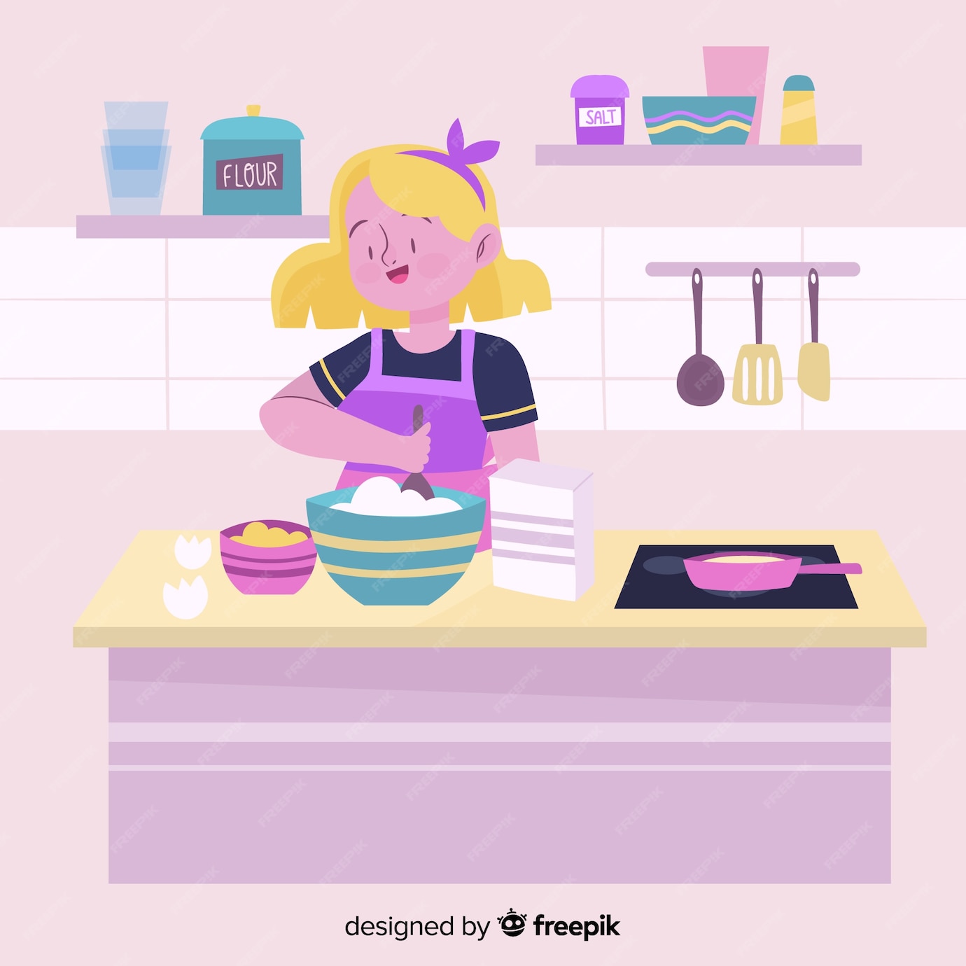 Free Vector | Hand drawn person cooking background