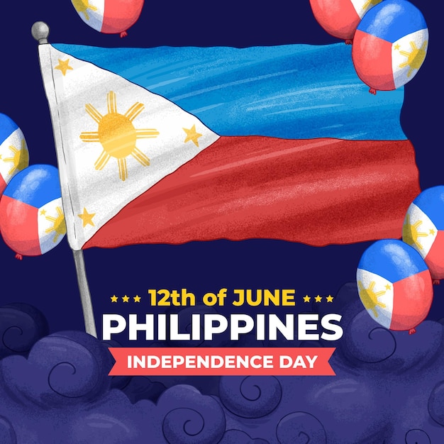 Free Vector | Hand drawn philippine independence day illustration