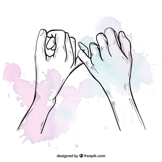 Download Hand drawn pinky promise composition | Free Vector