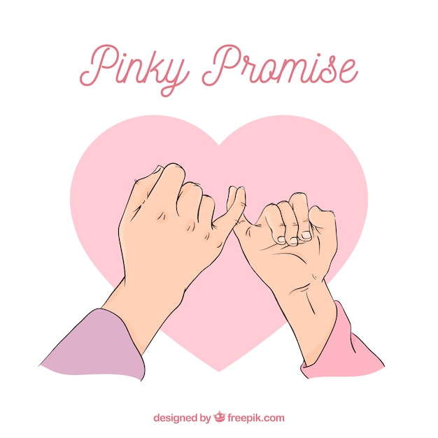 Download Hand drawn pinky promise composition Vector | Free Download