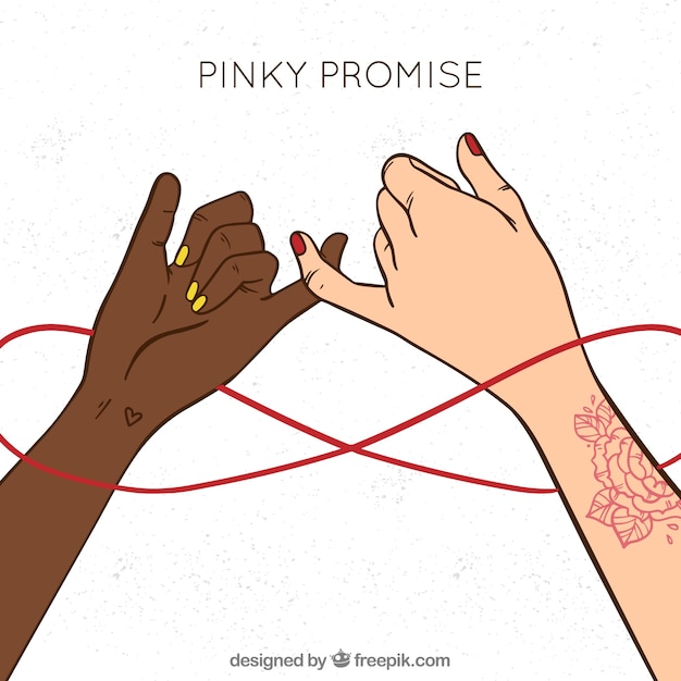 Hand Drawn Pinky Promise Concept Vector Free Download 
