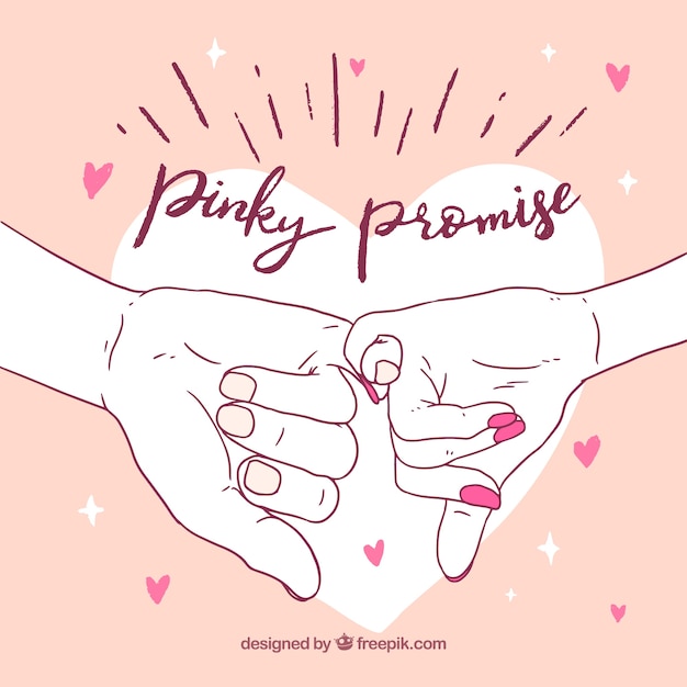 Hand Drawn Pinky Promise Concept Free Vector 