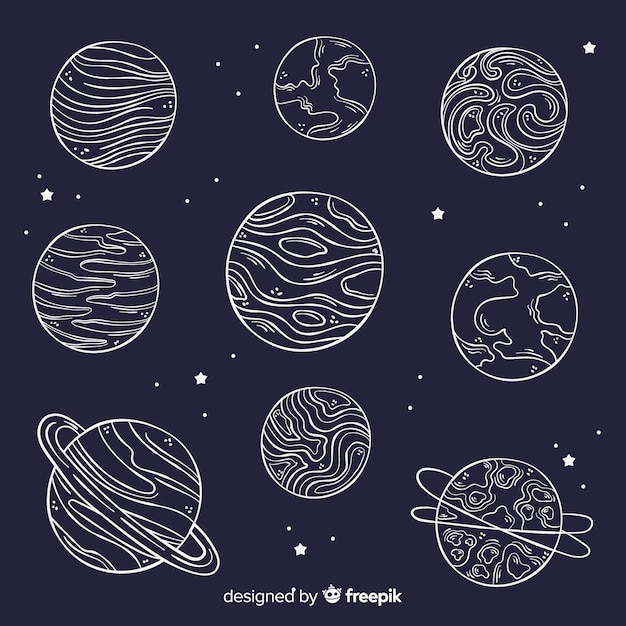 Free Vector | Hand drawn planet collection in flat design