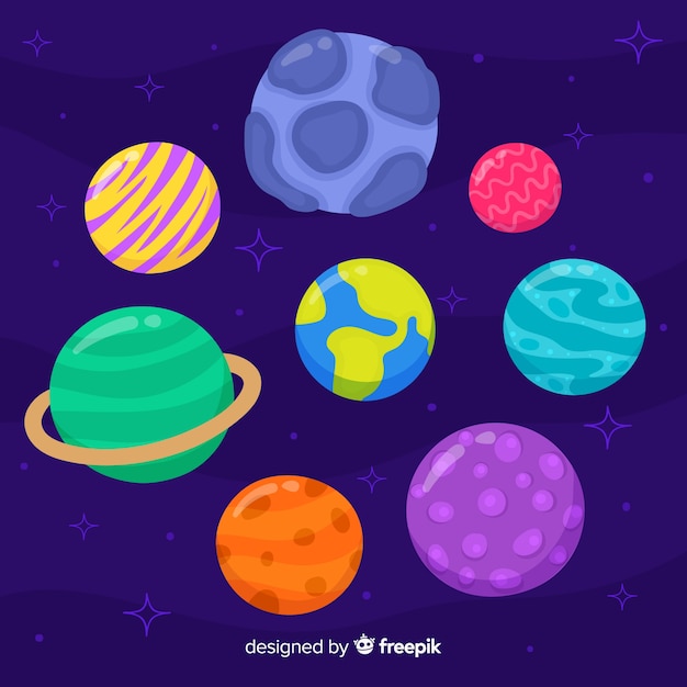 Free Vector | Hand drawn planet collection