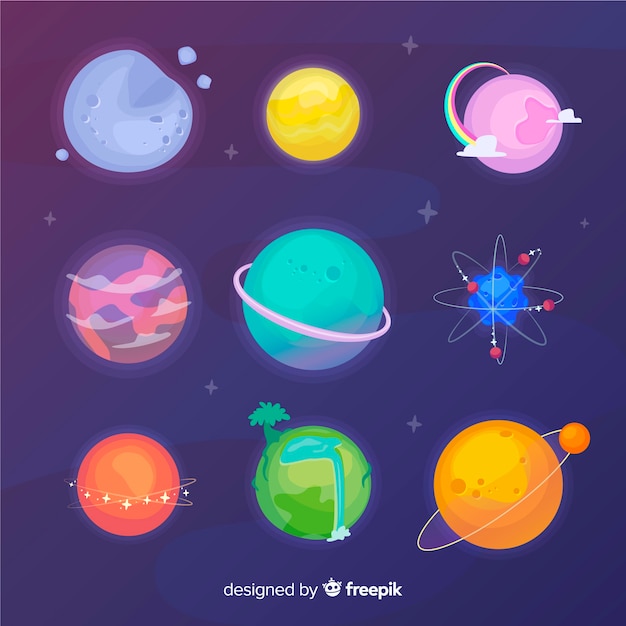 Hand drawn planet collection Vector | Free Download