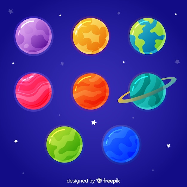 Free Vector | Hand drawn planets collection