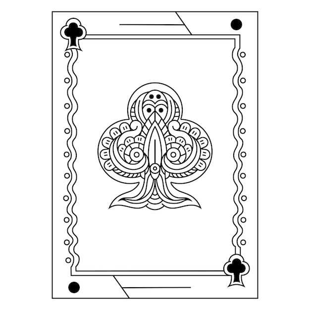 Premium Vector | Hand drawn of poker card in zentangle style