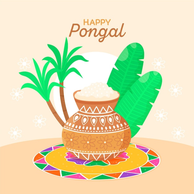 Free Vector Hand drawn pongal festival