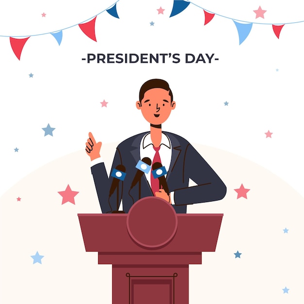 Free Vector Hand drawn president's day concept