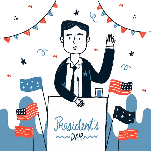 Free Vector Hand drawn president's day concept