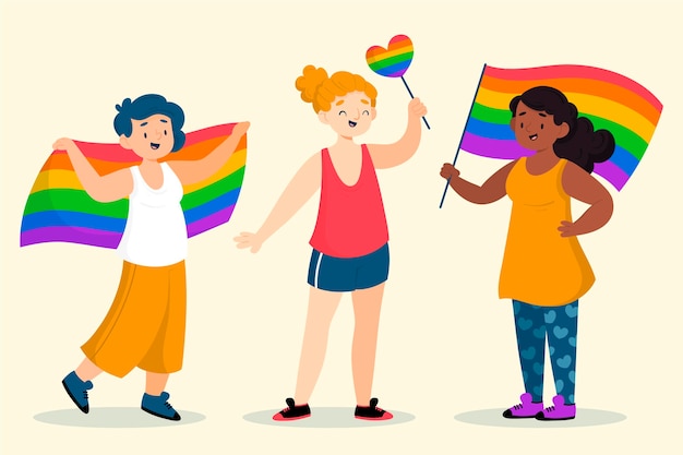 Free Vector | Hand drawn pride day people collection