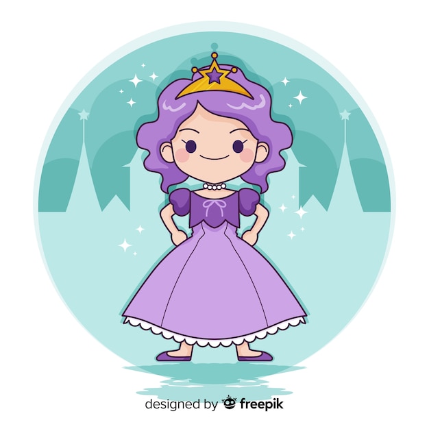 Download Hand drawn princess background | Free Vector