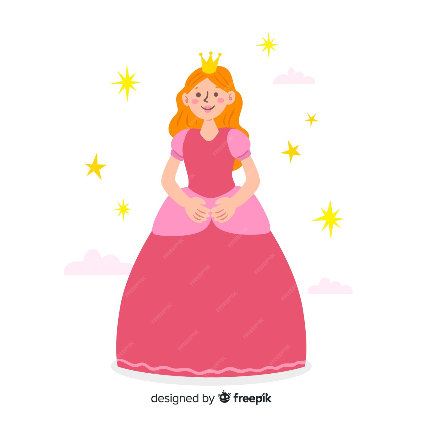 Free Vector | Hand drawn princess illustration