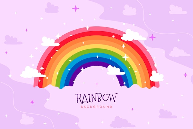 Download Hand-drawn rainbow concept | Free Vector