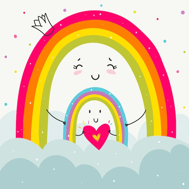 Download Hand drawn rainbow concept | Free Vector