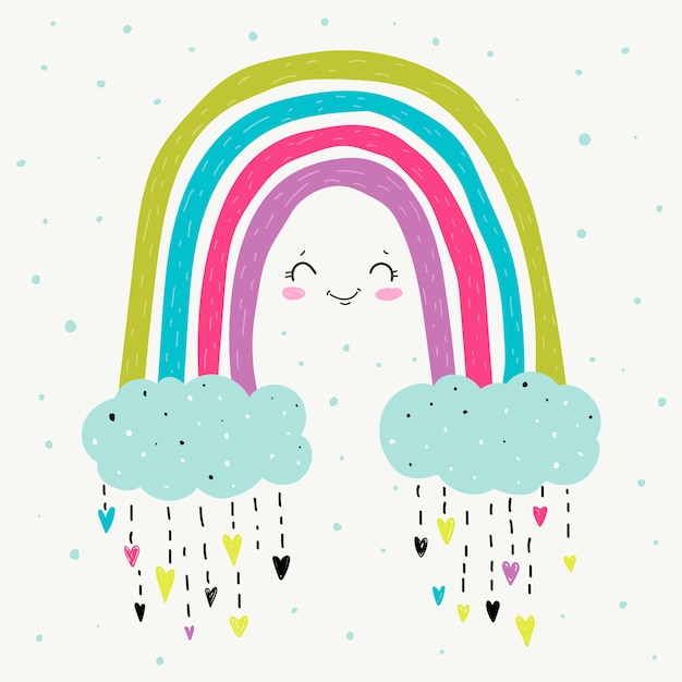 Download Hand drawn rainbow concept | Free Vector