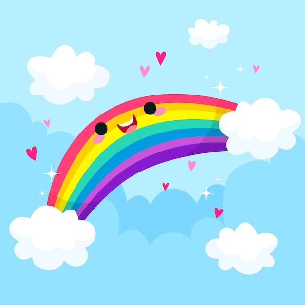 Download Hand drawn rainbow concept | Free Vector