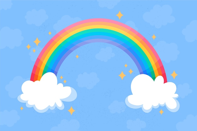 Download Hand drawn rainbow concept | Free Vector