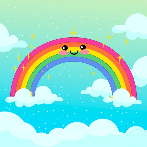 Download Hand drawn rainbow concept | Free Vector